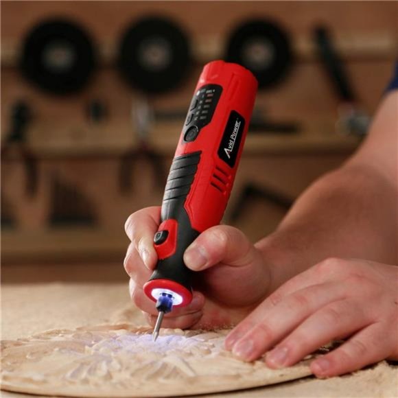 Cordless Rotary Tool 2.0 Ah 8V Rechargeable Rotary Tool with 4 Front LED Lights - Picture 3 of 6